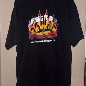 Vintage Burning It Up In Bowling Green KY Car With Flames Tshirt Size XL